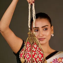 Anouk Embellished Potli Clutch-image-61