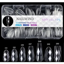 NAILWIND Set Of 120 3D Diamond Soft Gel Nails - Shade - A246 image 5