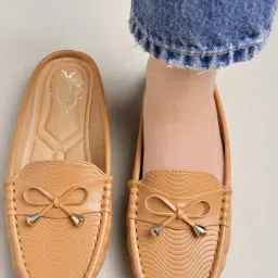 Shoetopia Kids Tan Mule Shoes-picture-10