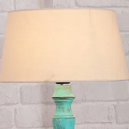 Homesake 'Antique' Khadi & Turquoise Wood Tall Floor Lamp With Shade & Bulb - Set of 1 image 5