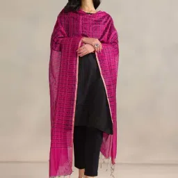 Fabindia Pink Woven Dupatta image 2