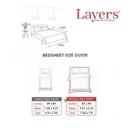 Layers Ivy Collection 125 GSM Yellow Ochre Double Flat Bedsheet Set (Queen) image 5