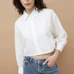 Ginger by Lifestyle White Solid Shirt-image-67