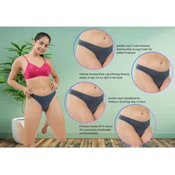 ORLIZEA Pack of 4 Women Low-Rise Cotton Blend Thongs image 2