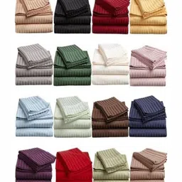 tundwal's Red Striped Printed Microfiber 210 TC Single Bedsheet Sets - 2.23 m x 1.45 m image 3