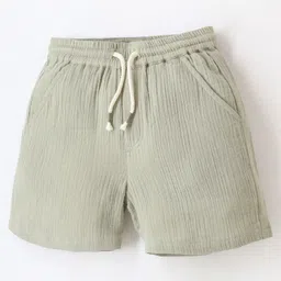 Cherry Crumble By Nitt Hyman Solid Shorts With Side Pockets - Olive Green-picture-23