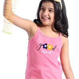 Pine Kids 100% Cotton Sleeveless Top With Floral Embroidery - Pink-picture-21