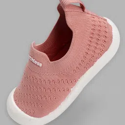 Toothless Mesh Detailed Slip On Shoes - Peach-picture-19