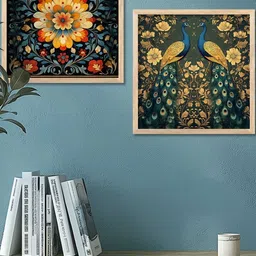 WALLLANE Set of 2 Floral & Botanical Wood Wall Art image 5
