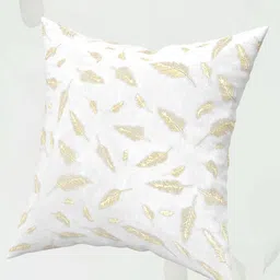 Kuber Industries White & Brown 5 Pieces Ethnic Motifs Printed Velvet Square Cushion Covers image 5