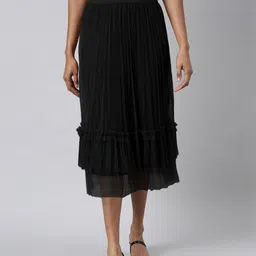 SHOWOFFFF Midi Pleated Flared Skirts-picture-25