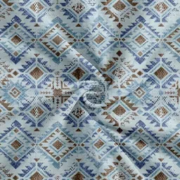 Trance Home Linen Blue & Brown Floral 180 TC Queen Bedsheet with 2 Pillow Covers-picture-26