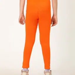 Zion Cotton Lycra Solid Leggings - Orange image 3