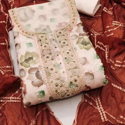 KIMISHA Embellished Organza Unstitched Dress Material-picture-21