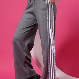 AKTIO Women Striped Relaxed Straight Leg Trousers image 5