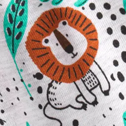 Babyhug Cotton Jersey Knit Full Length Lounge Pant Lion Printed - Grey image 3