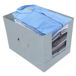 Kuber Industries Non Woven Shirt StackerShirt Organizer Wardrobe Organizer Grey-KUBMART2868 image 3
