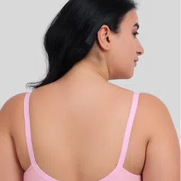 Fabme Pack Of 2 Cotton Sleeveless Solid Nursing Bras - Skin & Pink image 4