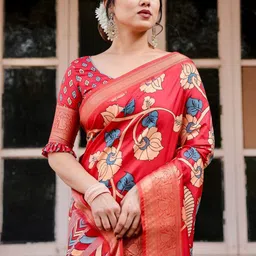 ALMAARI FASHION Floral Woven Design Art Silk Kanjeevaram Saree image 5