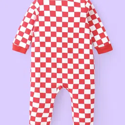 Babyhug Disney Interlock Knit Full Sleeves Rompers with Mickey Mouse & Friends Graphics Pack of 2 - Red & Blue image 5