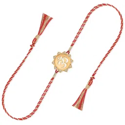 Ornate Jewels 925 Silver American Diamond Om Rakhi cum Pendant for Brother with Roli Chawal image 5