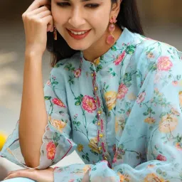 Gillori Blue Plus One Aasma Ch and eri Kurta with Pant and Dupatta image 5