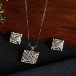 Panash White Gold Plated Stone Studded Jewellery Set-picture-12