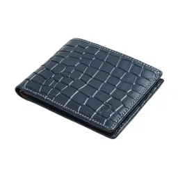 Code by Lifestyle Blue Leather Textured Bi-Fold Wallet for Men-picture-10
