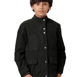 Under Fourteen Only Kids Green Solid Full Sleeves Jacket-picture-37