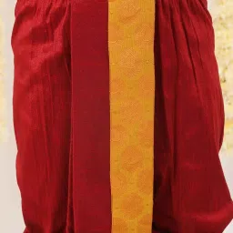 VASTRAMAY Boys Yellow & Maroon Others Full Sleeves Kurta Sets image 5