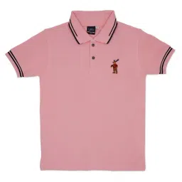 Cavio Kids Pink Solid Polo T-Shirt-image-20