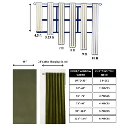 Rosara Home Polyester Grey chevron Regular 5 ft Window Curtains - Pack of 2 image 5