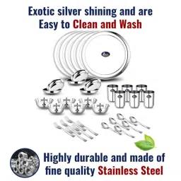 Airan Silver Stainless Steel 36 Pcs Dinner Set image 5
