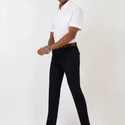 Peter England White Regular Fit Checks Shirt image 5