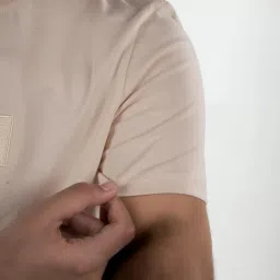 celio Celio* Beige Straight Fit Self Pattern T-Shirt image 5
