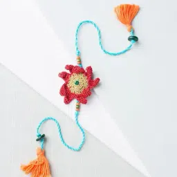 Fabindia Crochet Blue & Red Rakhi-picture-45