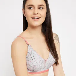 Clovia Grey & Pink Non Wired Non Padded Full Coverage Bra-picture-39
