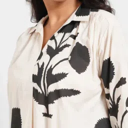 Rangmanch By Pantaloons Antique White Cotton Regular Fit Floral Print Kurta image 5