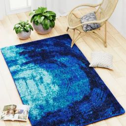 Bianca Navy Blue Microfibre Non-Slip Rug-picture-6