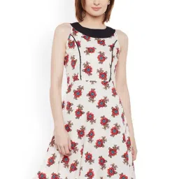 Belle Fille Red & White Floral Print Dress-image-41