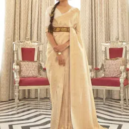 Saree Mall Beige Woven Saree With Blouse-image-16