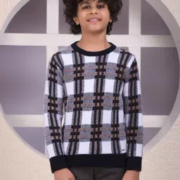 Crimsoune Club Boys Multicolor Jacquard Sweater-image-5