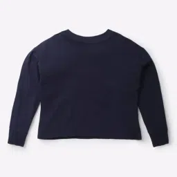 GAP Girls Navy Blue Cotton Graphic T-Shirt image 2