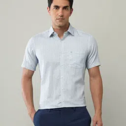 Arrow Blue Cotton Regular Fit Printed Shirt-picture-41