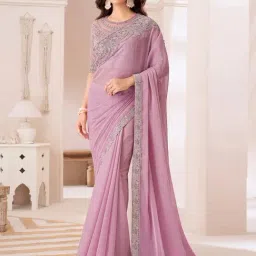 Saree Mall Pink Embellished Sarees With Unstitched Blouse-picture-18