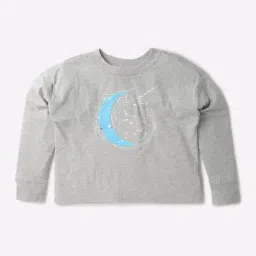 GAP Girls Grey Cotton Graphic T-Shirt-image-57