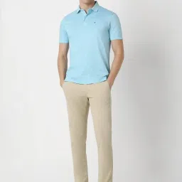 Van Heusen Blue Cotton Regular Fit Printed Polo T-Shirt image 5