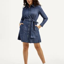 Levi's Navy Cotton A-Line Fit Dresses-picture-33