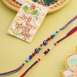 Sangria Set Of 10 Artificial Beaded Bhaiya Bhabhi Rakhi With Roli Chawal-picture-21