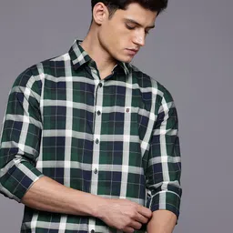 Louis Philippe Sport Nirvana Super Slim Fit Checked Pure Cotton Casual Shirt-picture-3